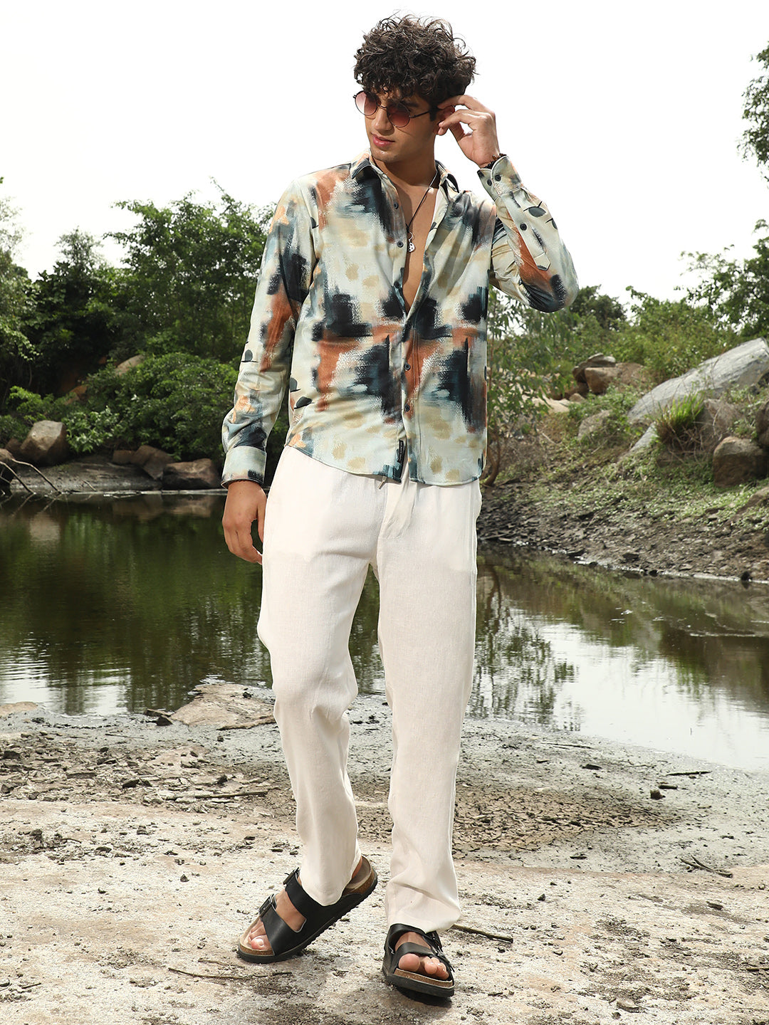 Abstract-Brushed Imprint Shirt