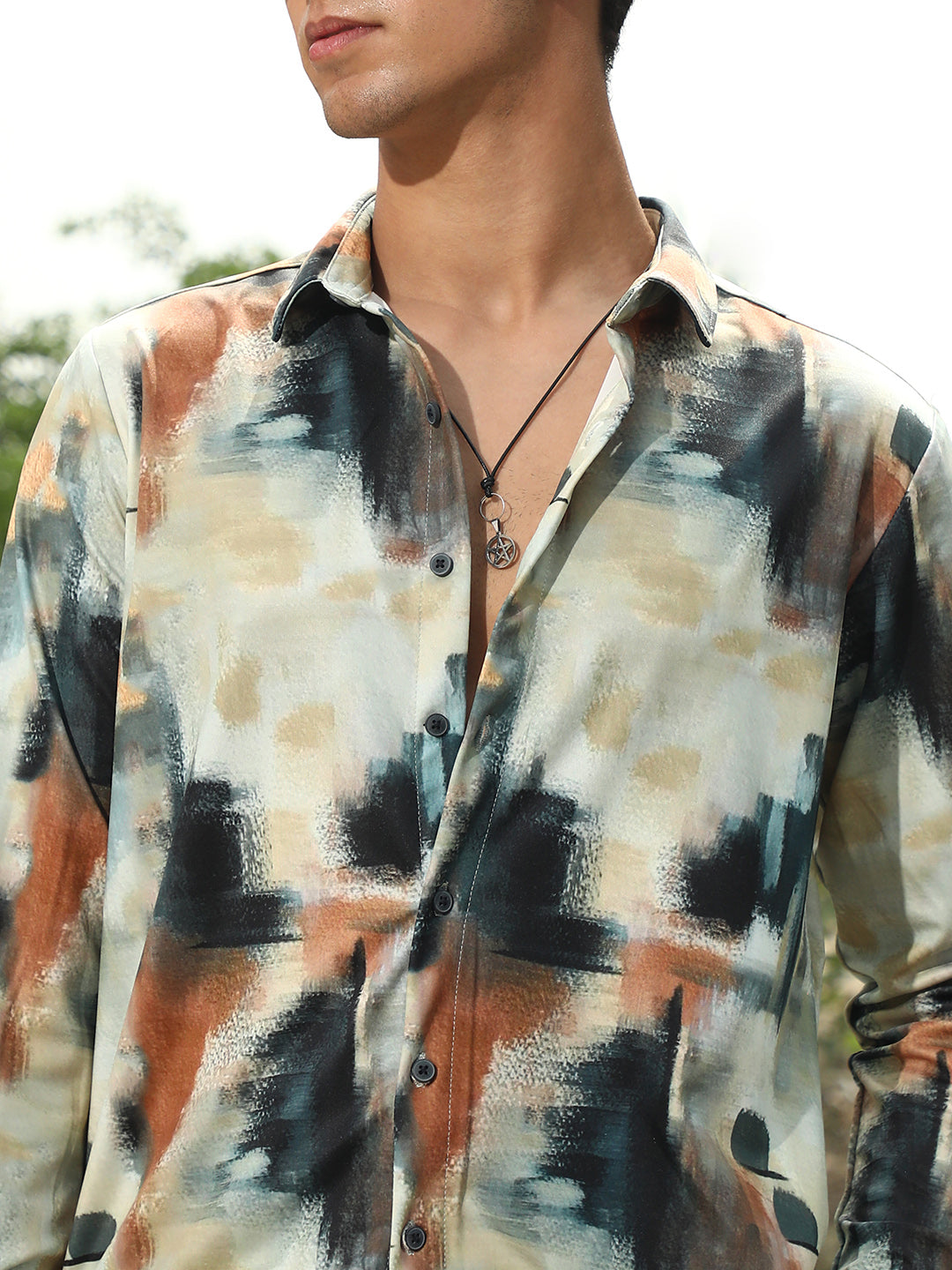 Abstract-Brushed Imprint Shirt