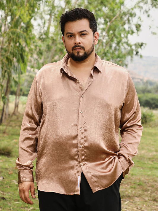 Gleaming Crushed-Satin Shirt