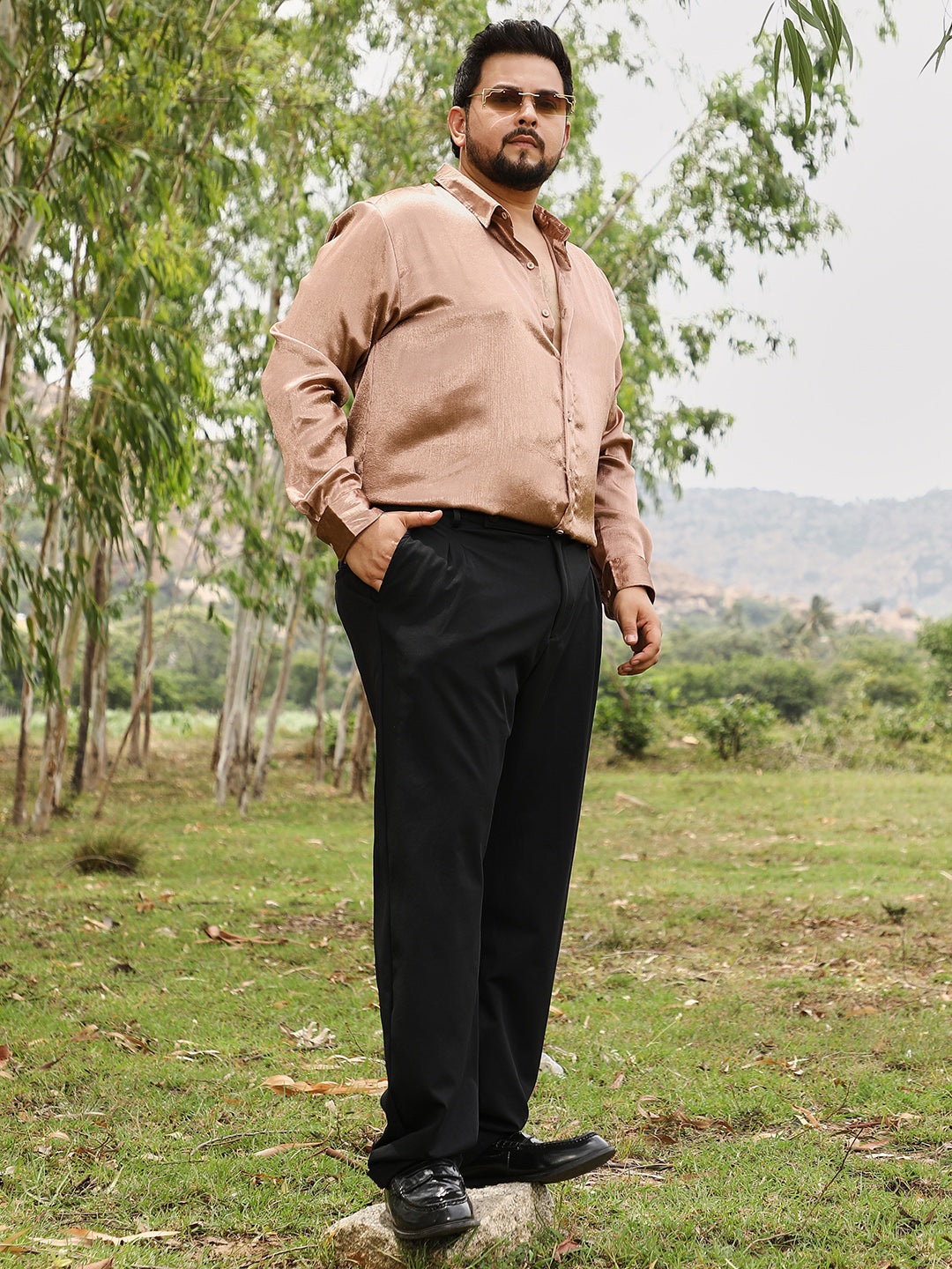 Gleaming Crushed-Satin Shirt