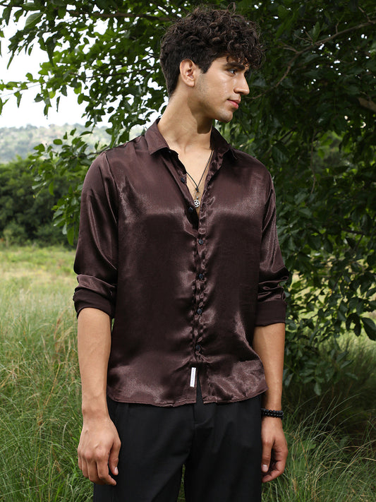Gleaming Crushed-Satin Shirt