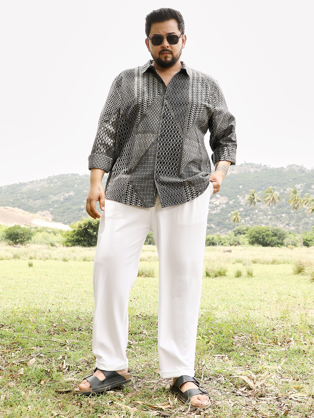 Mono-Kaleidoscopic Jacquard Shirt