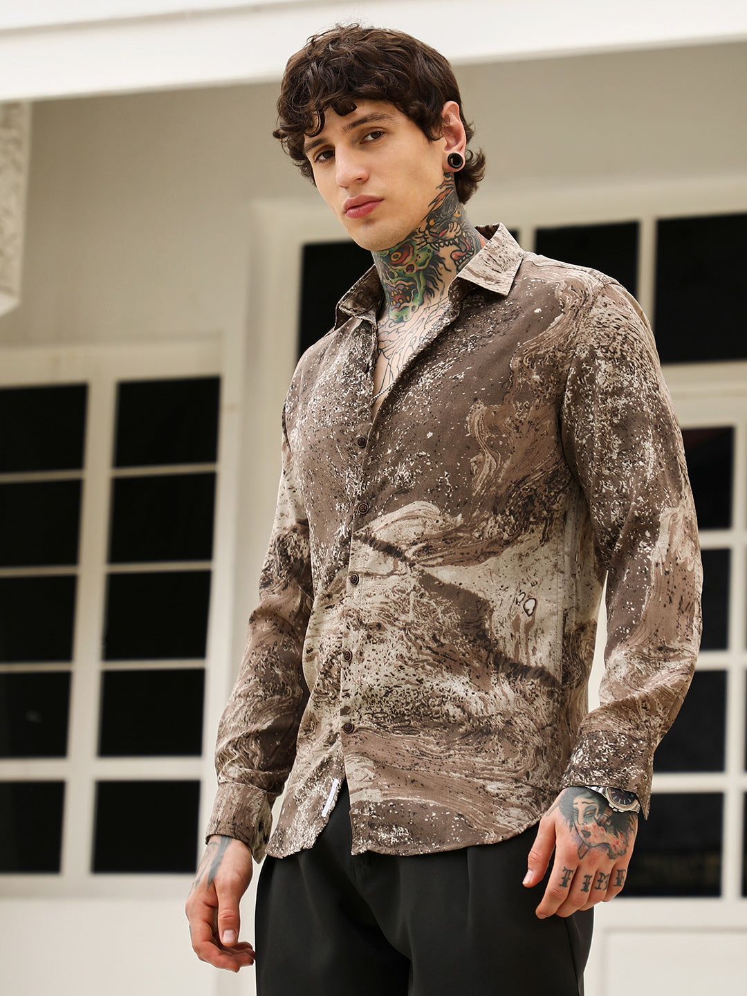 Marble-Specks Imprint Shirt