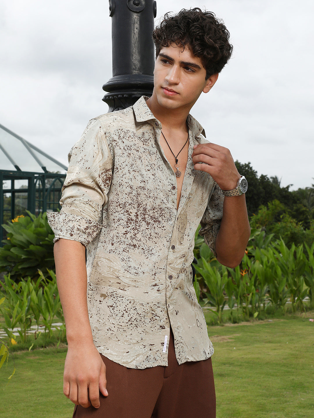Marble-Specks Imprint Shirt