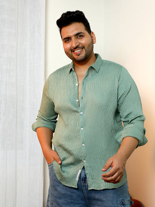 Solid Creased-Tactile Shirt