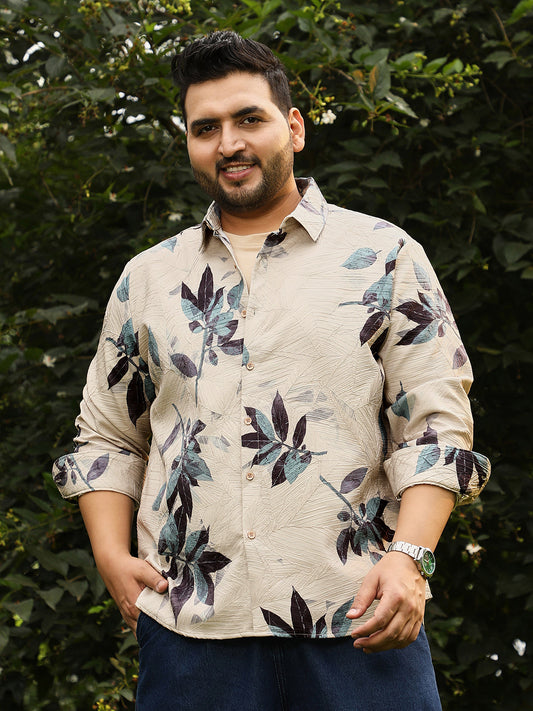 Imprinted Foliage Textured Shirt