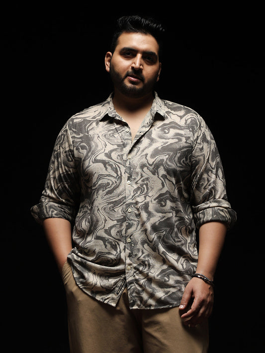 Fluid-Marble Textured Shirt