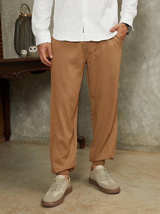 Solid Belted Cargo Pants