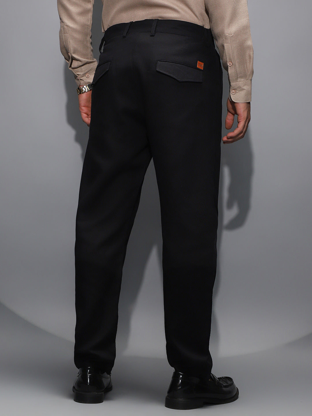 Ribbed-Pleated Chino Trousers