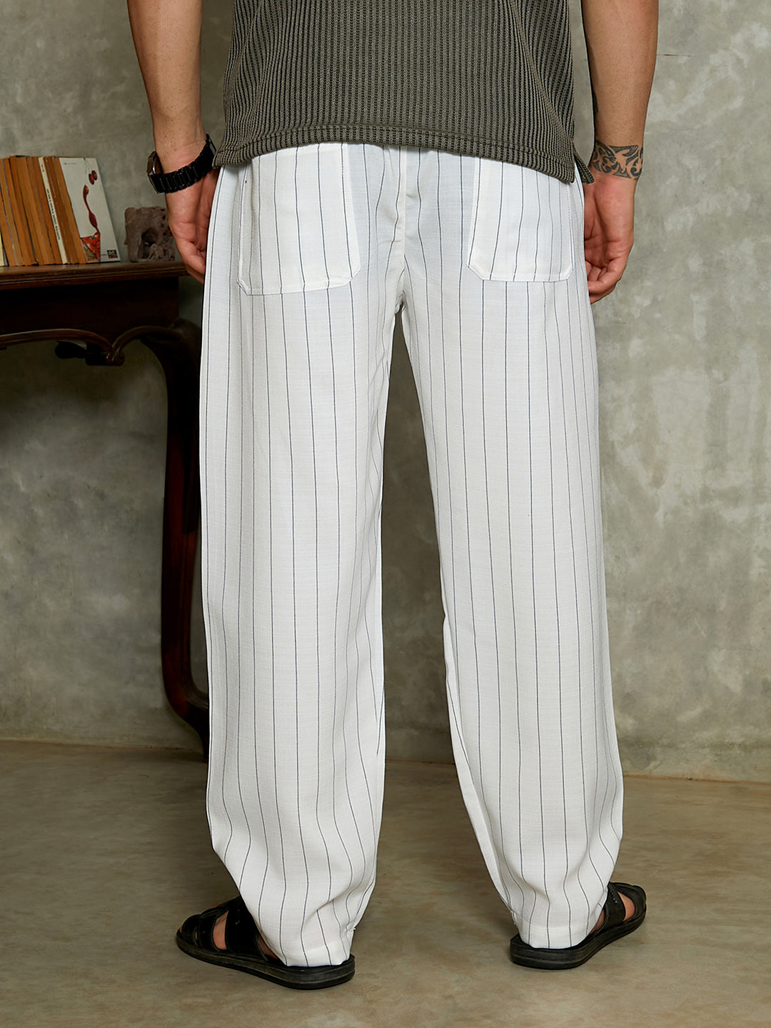 Pinstriped Chino Trousers