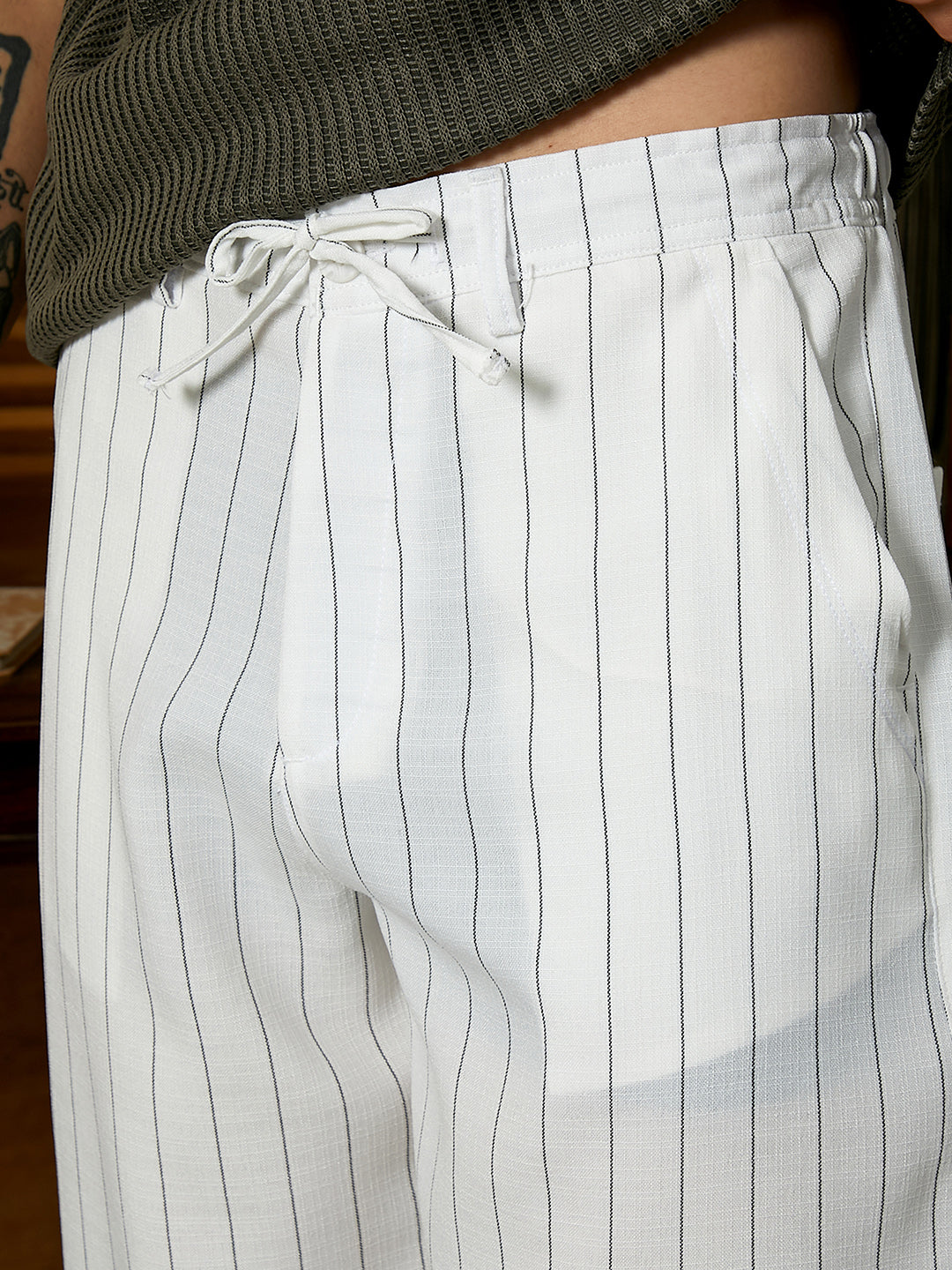 Pinstriped Chino Trousers
