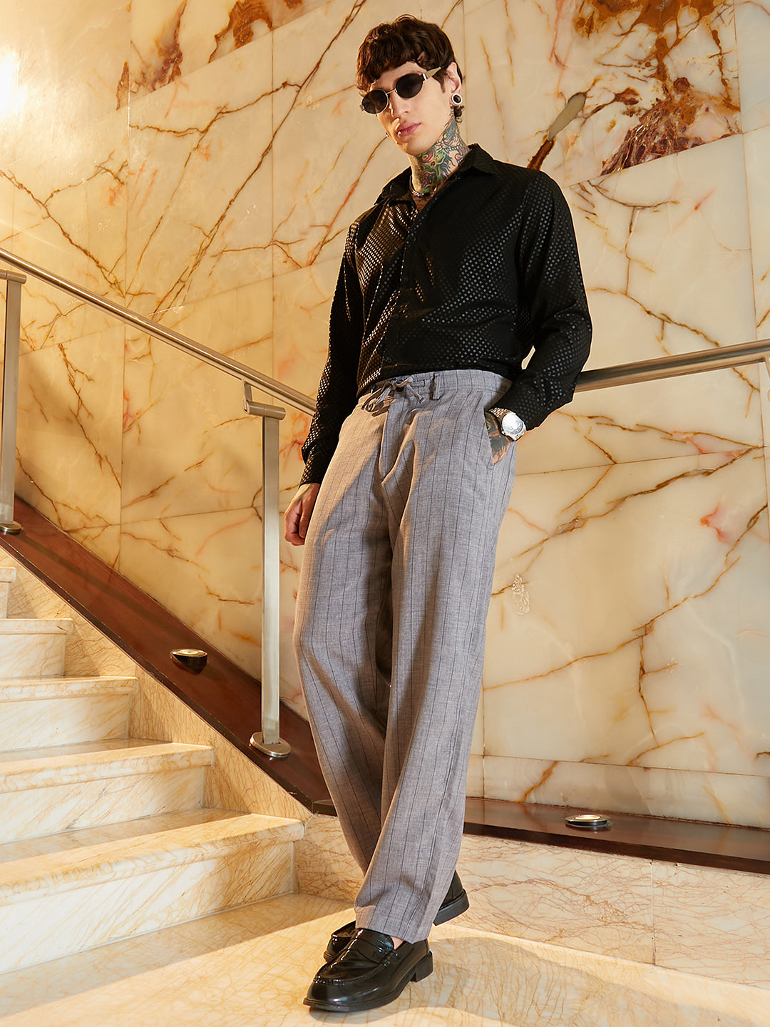 Pinstriped Chino Trousers
