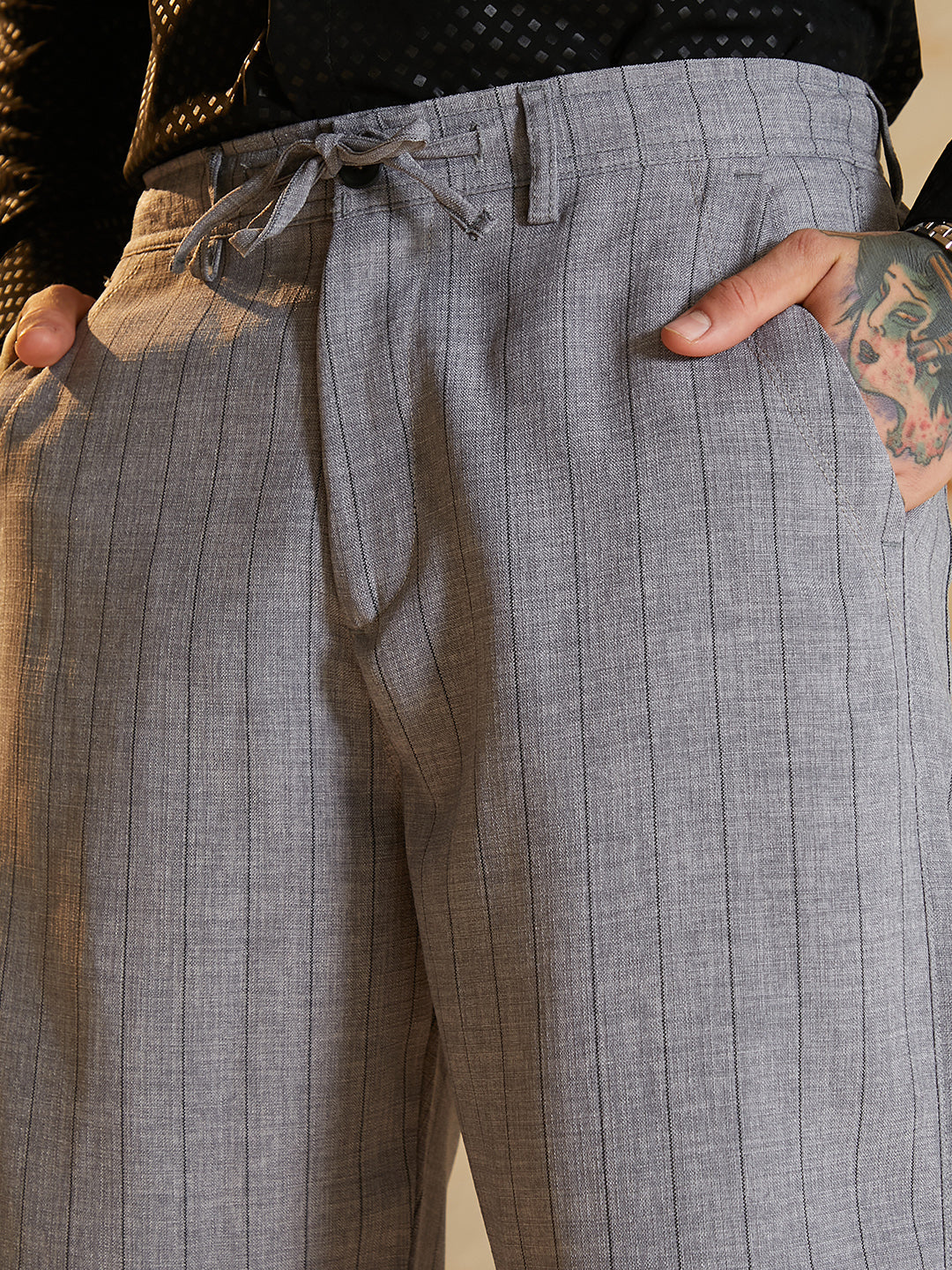 Pinstriped Chino Trousers