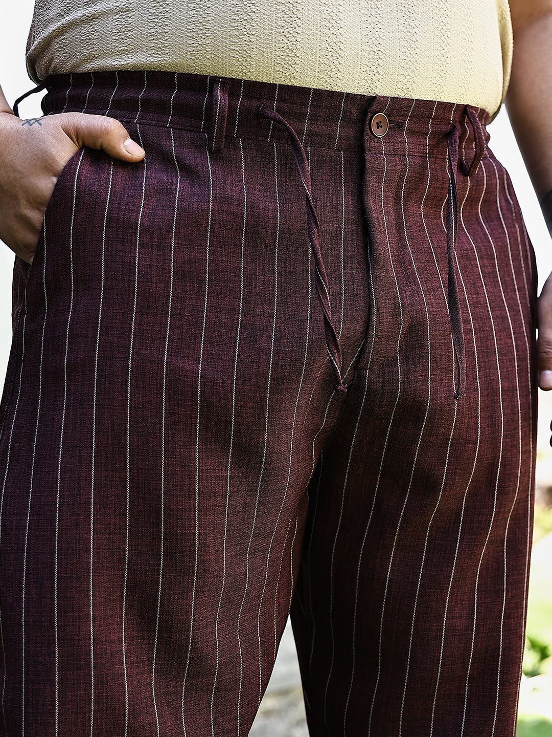 Pinstriped Chino Trousers