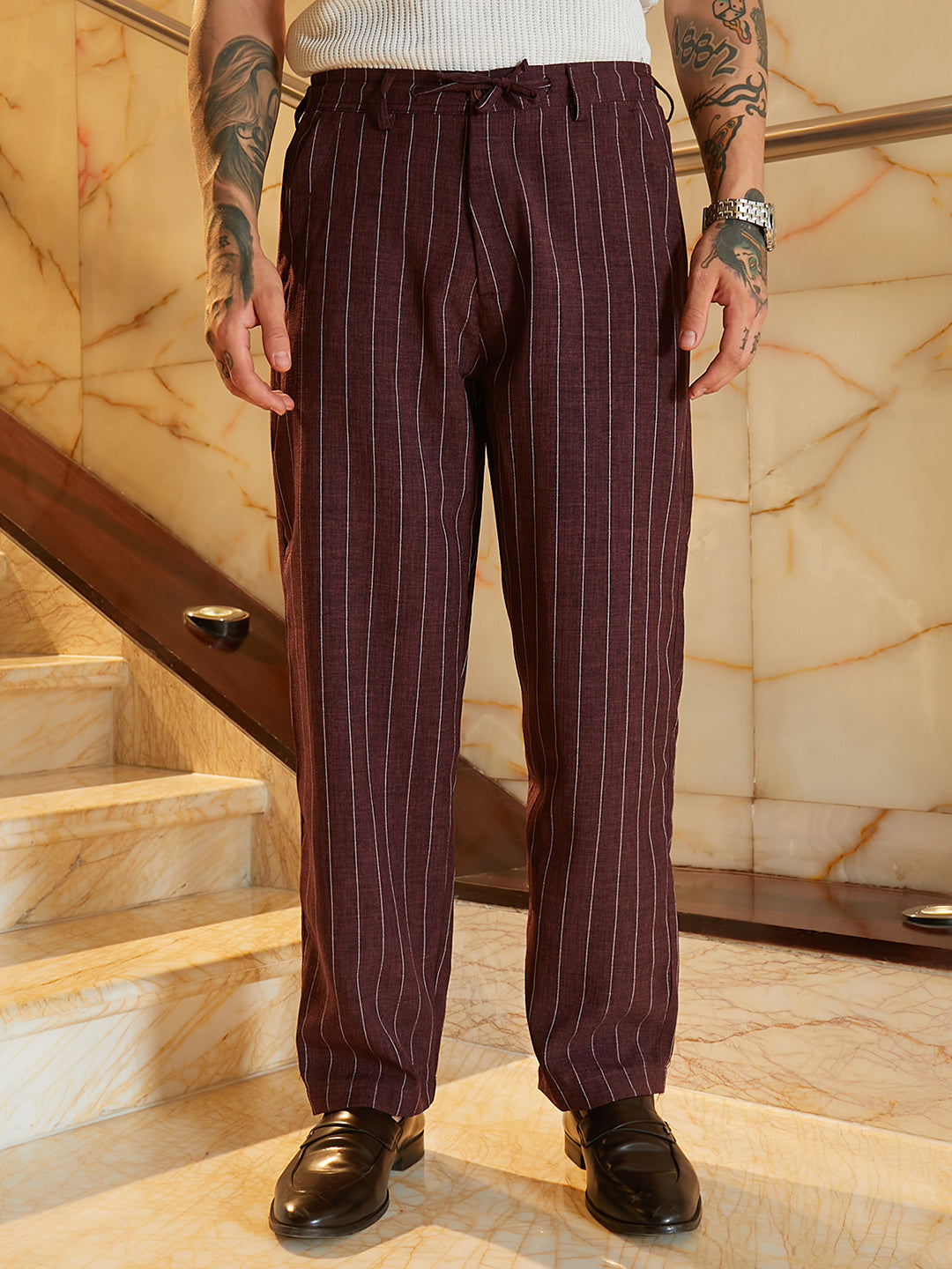 Pinstriped Chino Trousers