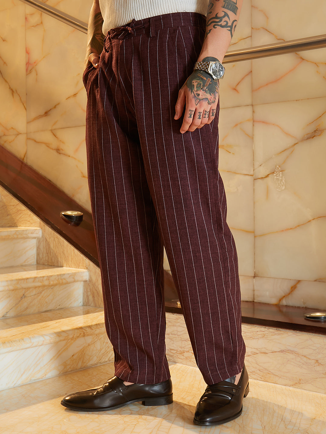 Pinstriped Chino Trousers