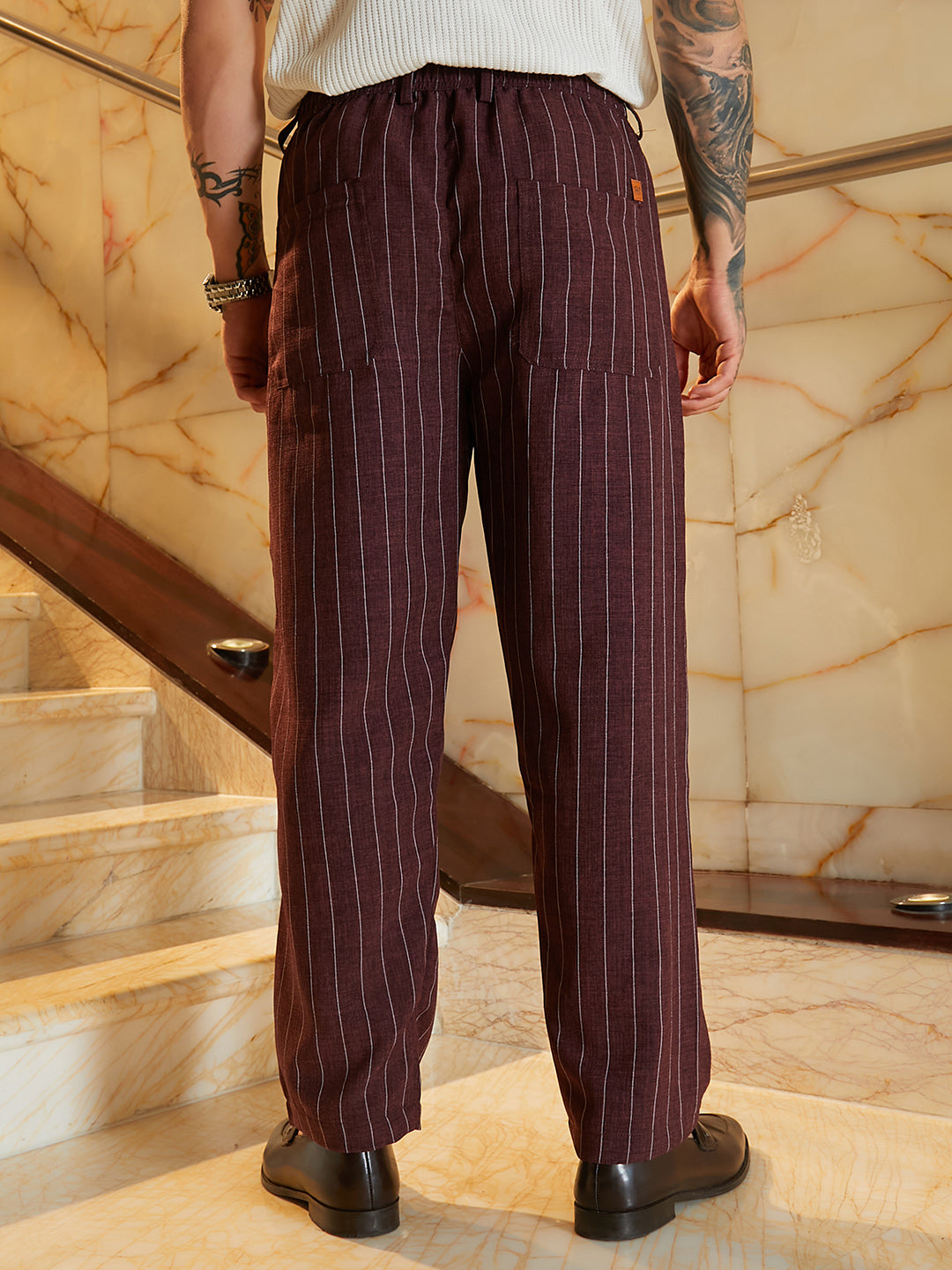 Pinstriped Chino Trousers