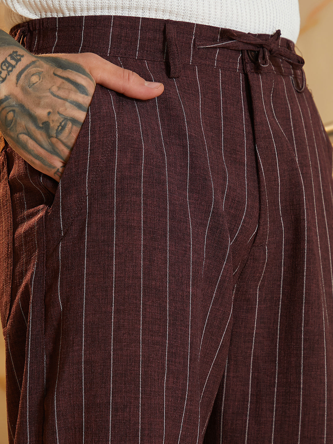 Pinstriped Chino Trousers