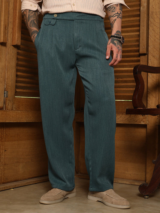 Pleated Extended-Button Trousers