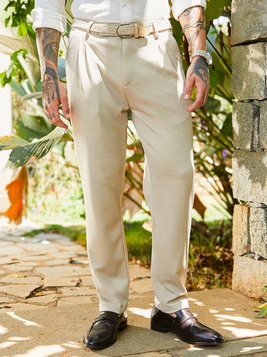 Micro-Waffle Chino Trousers