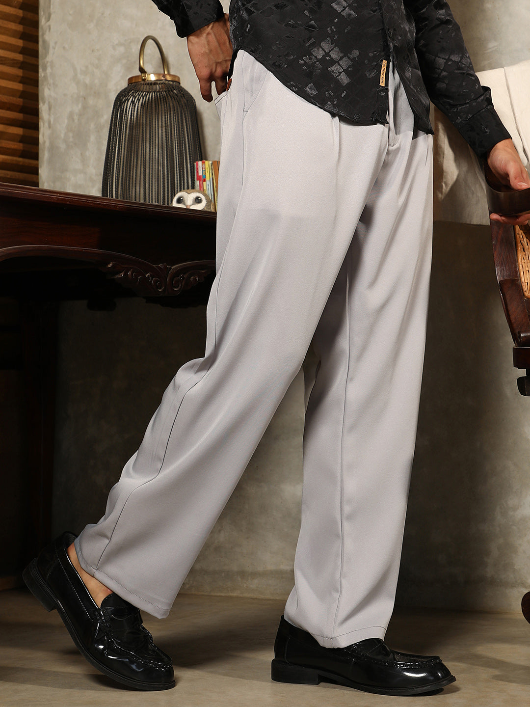 Straight Pleated Trousers