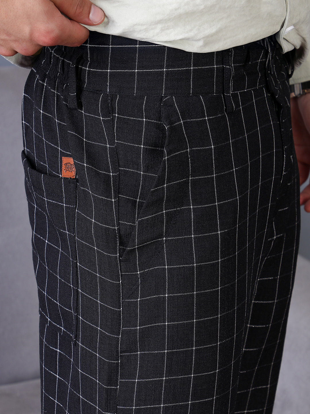 Graph-Check Staright Trousers