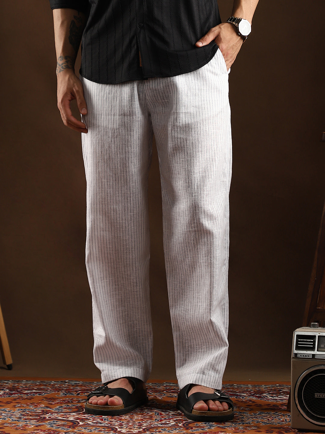 Pinstriped Casual Trousers