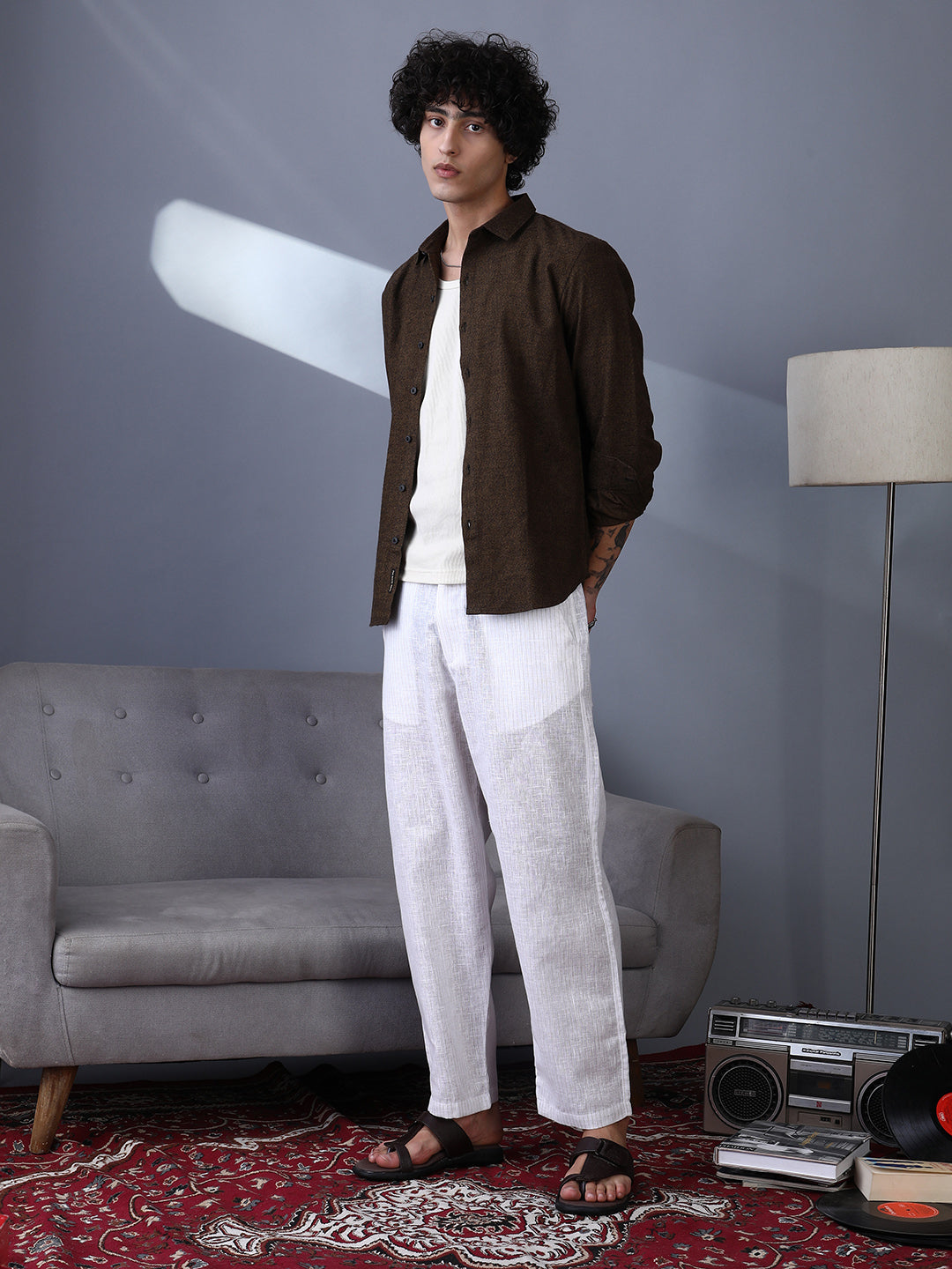 Pinstriped Casual Trousers