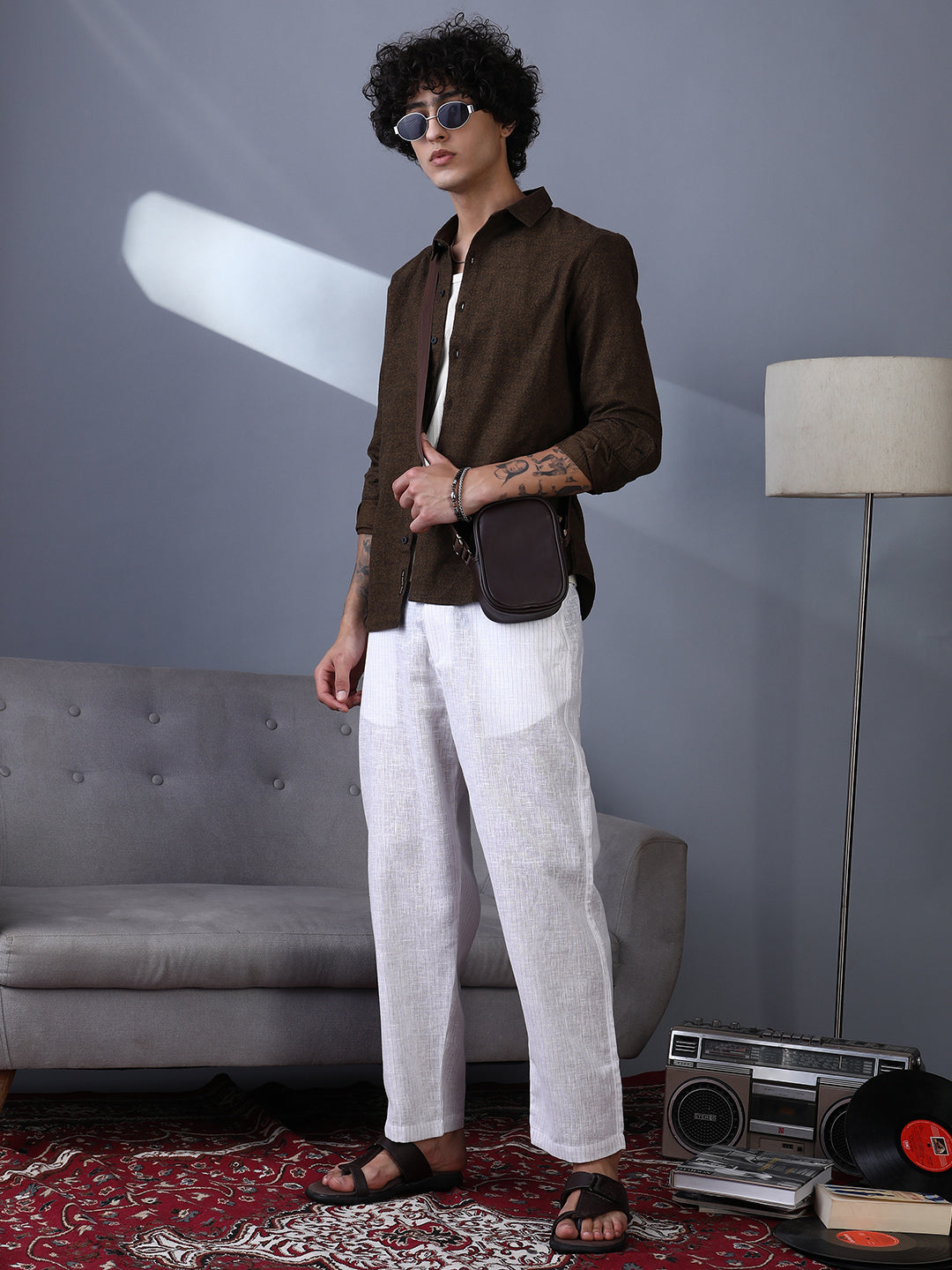 Pinstriped Casual Trousers