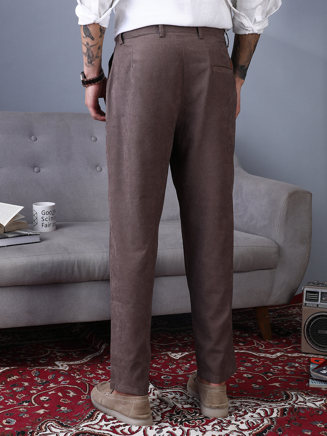 Corduroy Pleated Trousers
