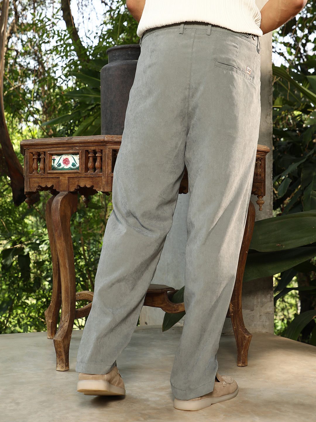 Velvet Pleated Trousers