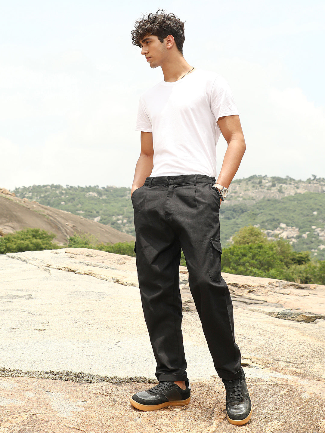 Pleated Utility-Tapered Trousers