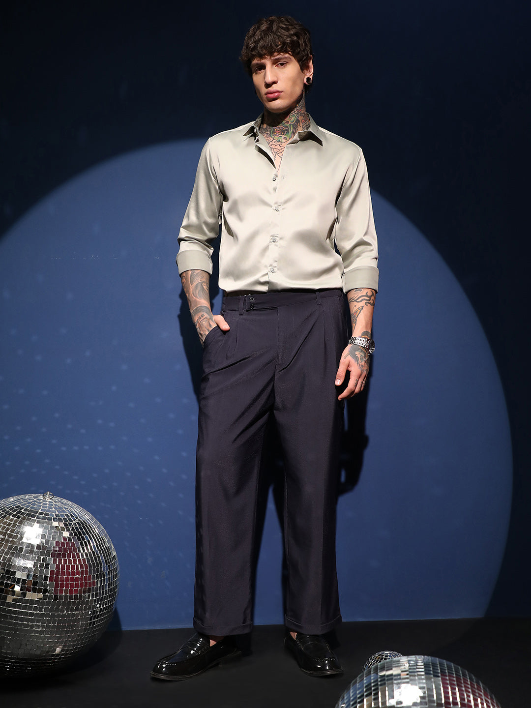 Pleated Cuffed Trousers