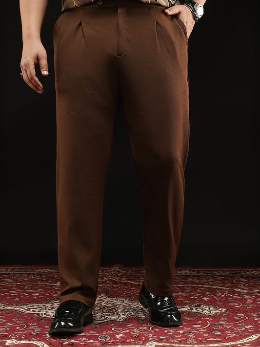 Extended-Waistband Pleated Trousers