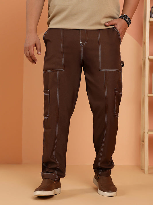 Contrast-Stitch Carpenter Utility Trousers