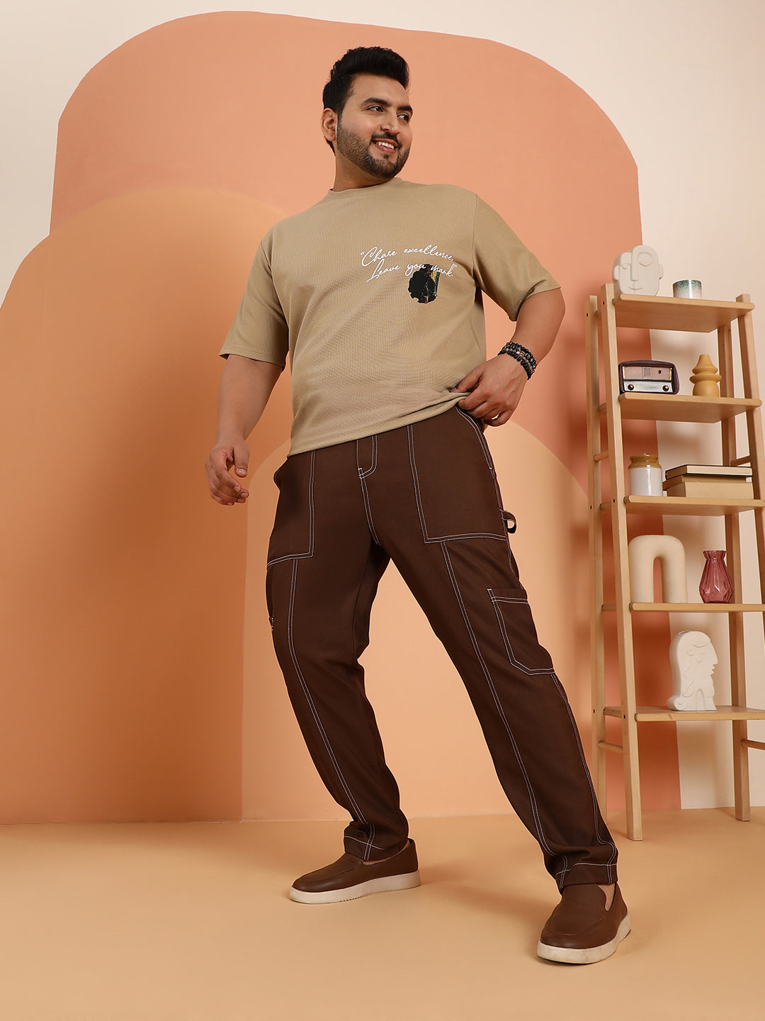 Contrast-Stitch Carpenter Utility Trousers