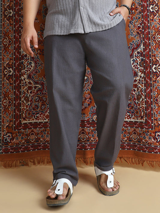 Linen-Blend Cuffed Trousers