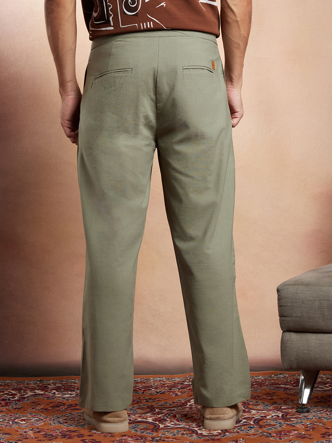 Linen-Blend Cigrette Trousers