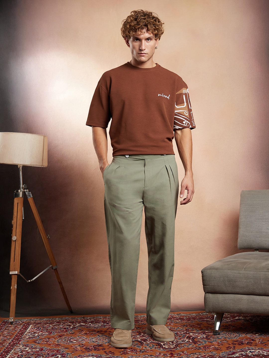 Linen-Blend Cigrette Trousers