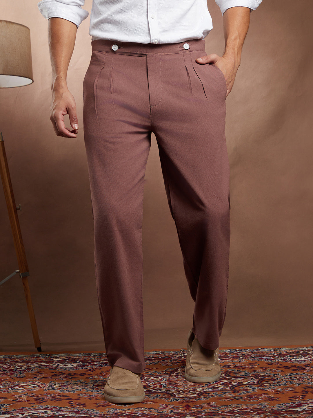 Linen-Blend Cigrette Trousers