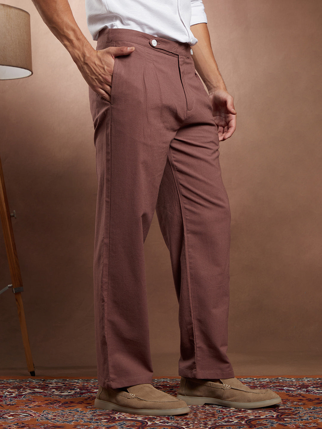 Linen-Blend Cigrette Trousers