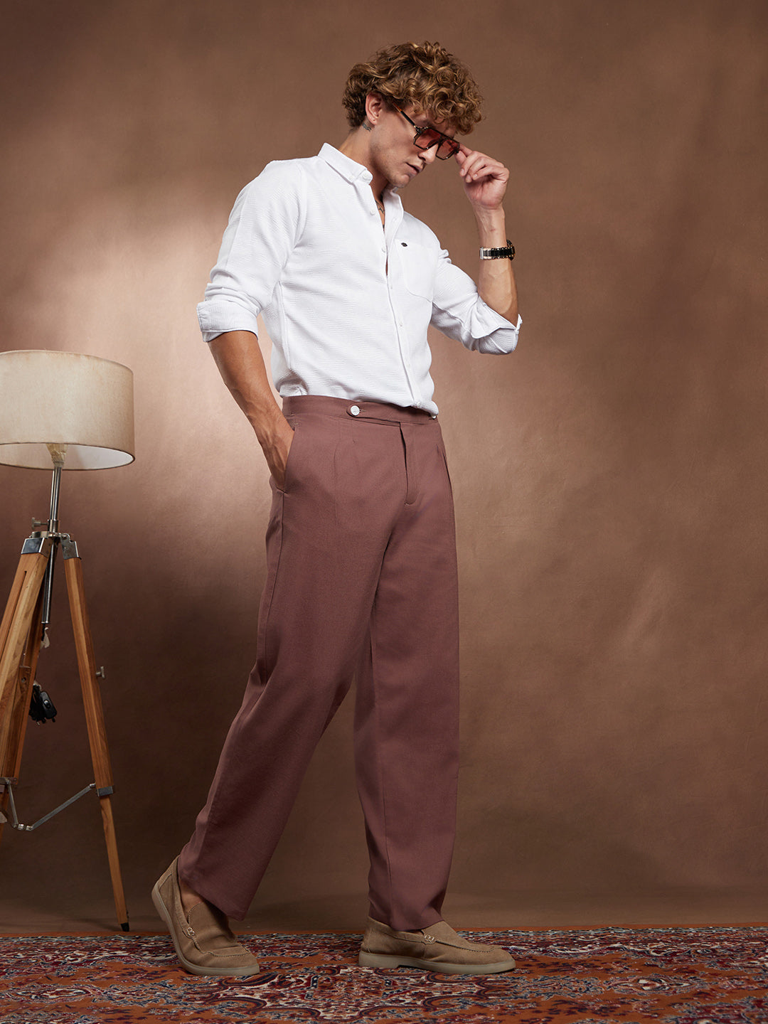 Linen-Blend Cigrette Trousers