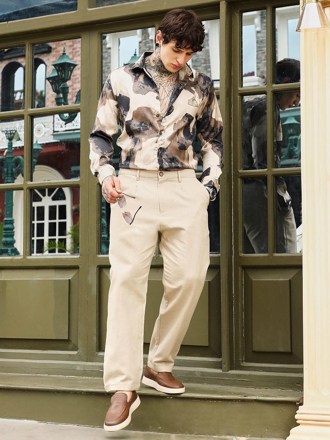 Pleated-Cuffed Tailored Trouers