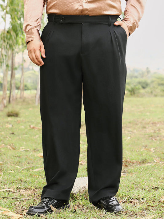 Extended-Waistband Pleated Trousers