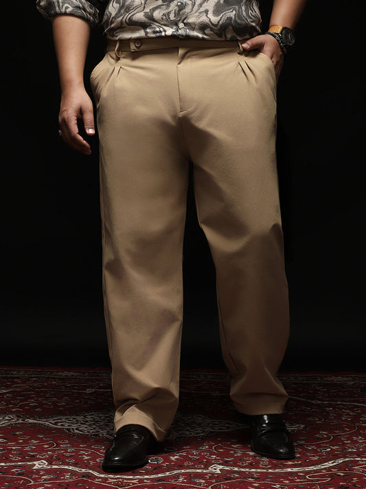 Extended-Waistband Pleated Trousers