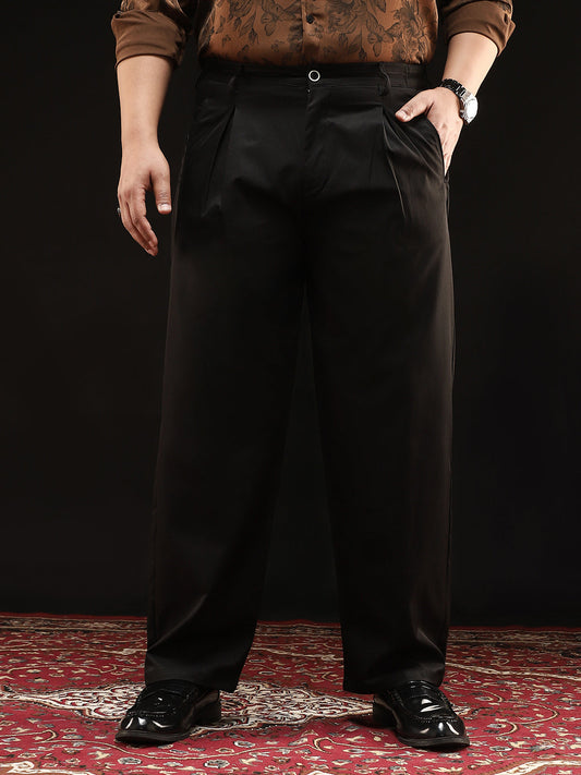 Straight-Fit Pleated Trousers