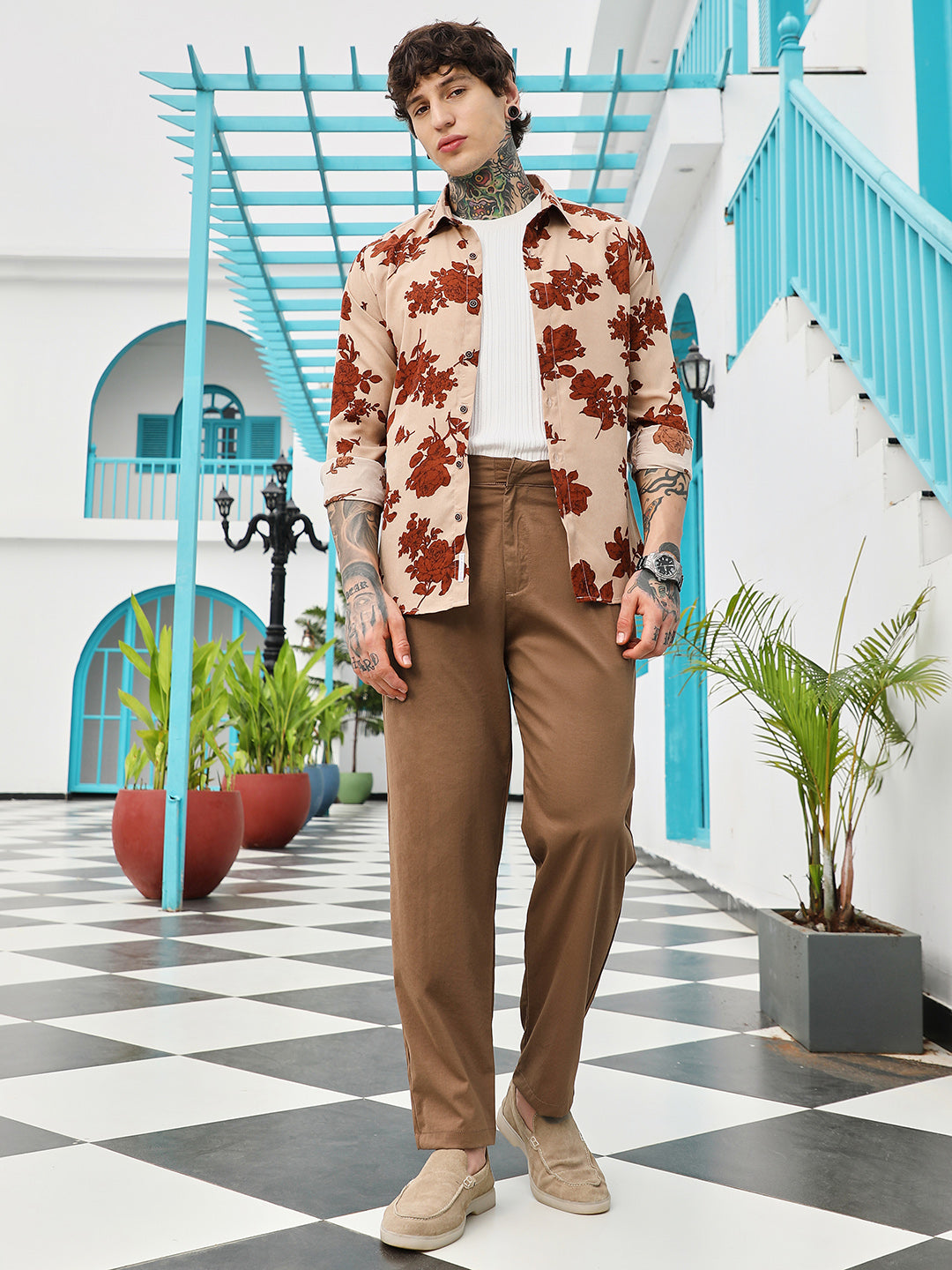 Double-Pleated Tailored Trousers