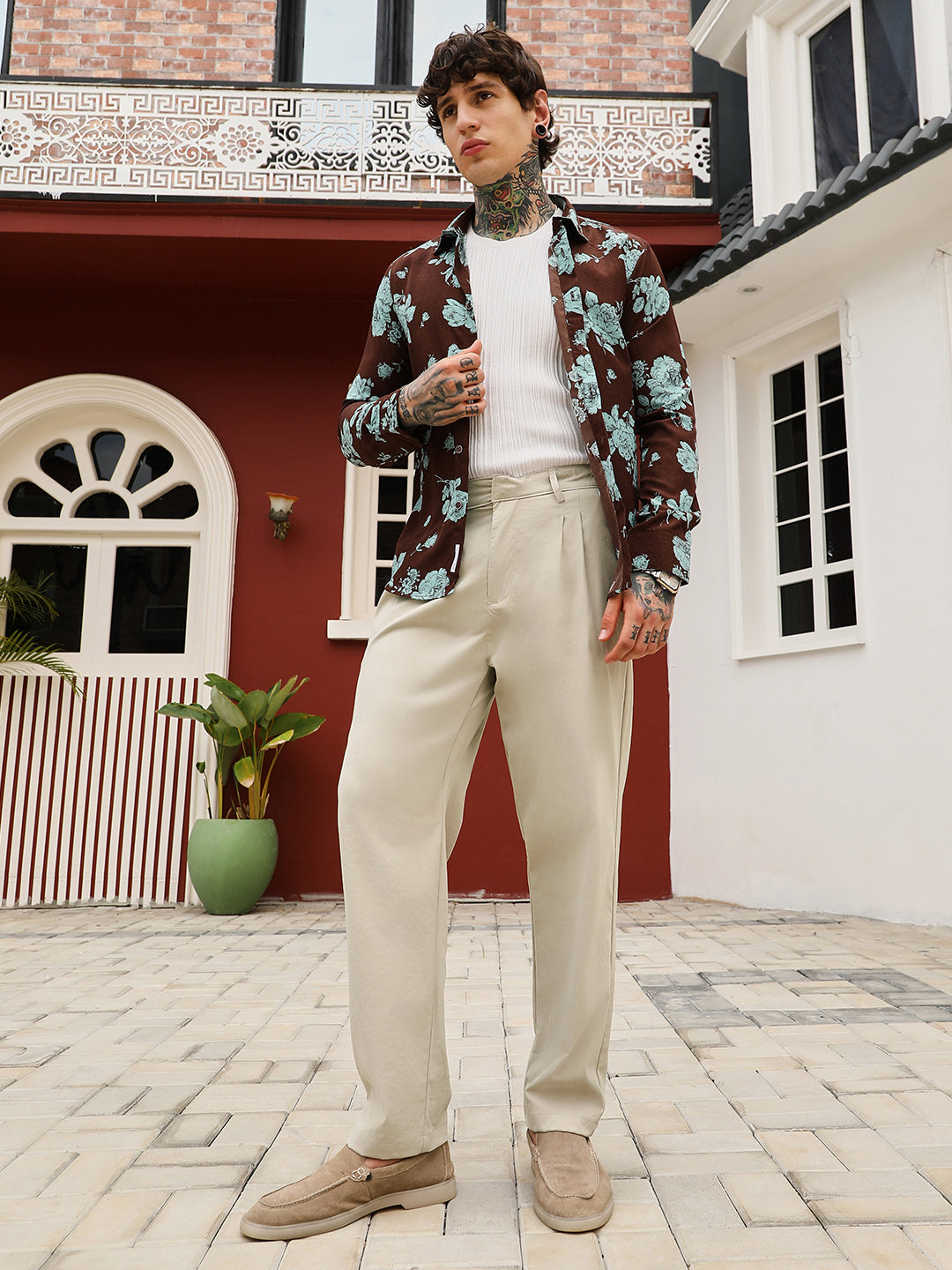 Double-Pleated Tailored Trousers