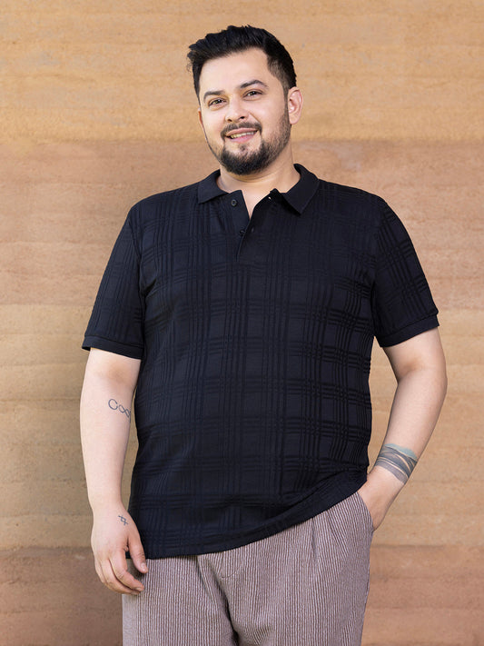 Intertwine-Textured Polo T-Shirt