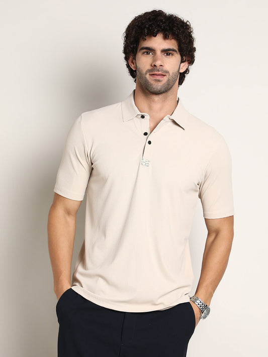 Seamless Ribbed Polo T-Shirt